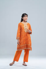 Relaxed Fit Printed Three-Piece Princess Lawn with Chiffon Dupatta (10-14 Years)