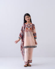 Princess Printed Three-Piece Lawn with Chiffon Dupatta (10-14 Years)
