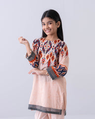 Princess Printed Three-Piece Lawn with Chiffon Dupatta (2-4 Years)