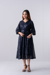 Regular Fit V-Neck Wrap Dress - Bling