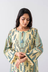 Relaxed Fit Digital Printed Three-Piece Lawn