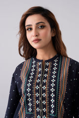 Relaxed Fit Khaddar Three-Piece Lawn with Chiffon Dupatta