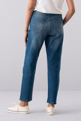 Boyfriend Fit Mid-Washed Denim