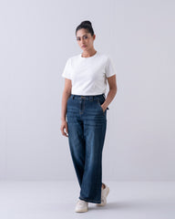 Wide-Leg High-Waist Denim