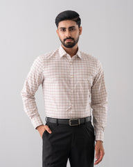 Regular Fit Micro Yarn-Dyed Check Formal Shirt