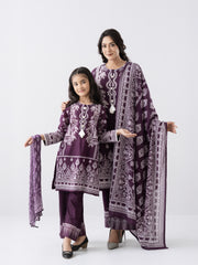 Smart Fit Printed Three-Piece Princess Lawn with Chiffon Dupatta (2-4 Years)