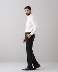 Slim Fit Solid Dyed Dobby Weave Templeton Formal Shirt