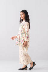 Relaxed Fit Printed Three-Piece Princess Lawn with Chiffon Dupatta (2-4 Years)