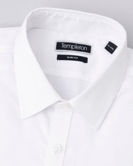 Slim Fit Solid Dyed Dobby Weave Templeton Formal Shirt