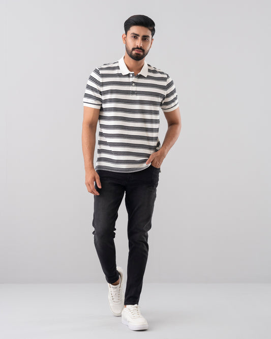 Relaxed Fit Yarn-Dyed Polo Shirt