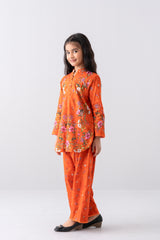 Relaxed Fit Printed Three-Piece Princess Lawn with Chiffon Dupatta (2-4 Years)