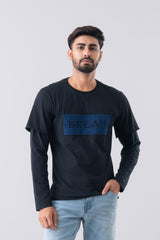 Regular Fit Applique Work Double-Sleeve T-Shirt