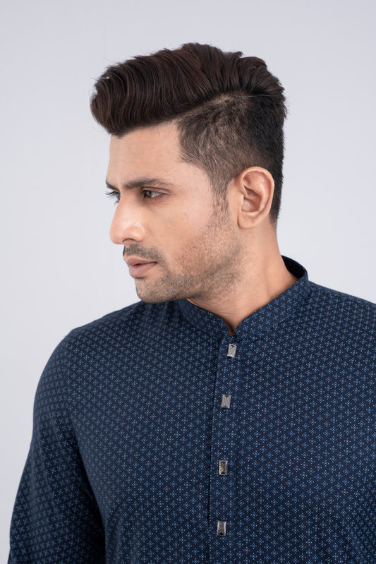 Slim Fit Semi-Formal Dobby Panjabi