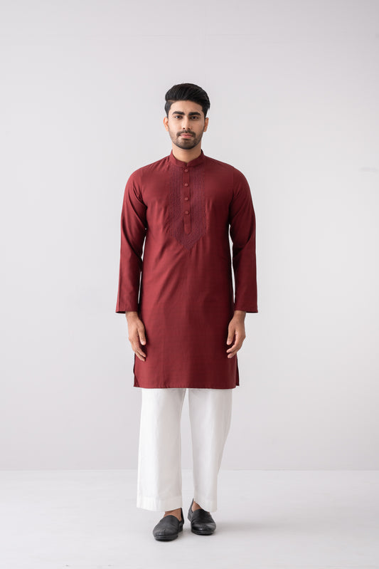 Regular Fit Embroidered Semi-Formal Panjabi