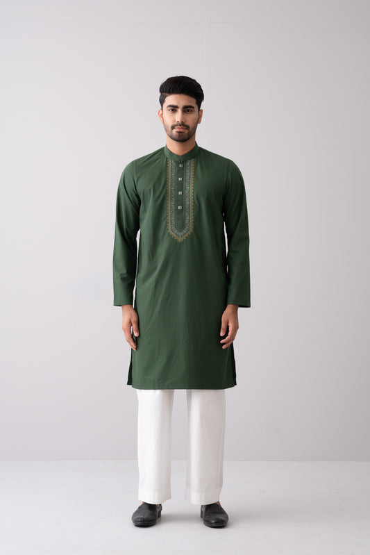 Regular Fit Embroidered Semi-Formal Panjabi