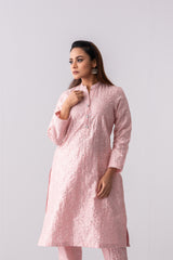 Ready-to-Wear Three-Piece Formal Ethnic Set with Organza Dupatta