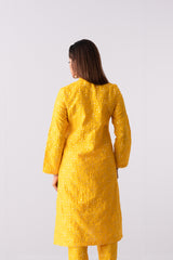 Ready-to-Wear Three-Piece Formal Ethnic Set with Organza Dupatta