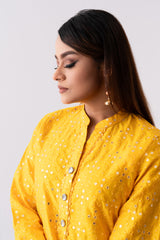 Ready-to-Wear Three-Piece Formal Ethnic Set with Organza Dupatta