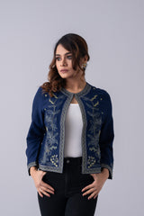 Embroidered Georgette Bolero Top