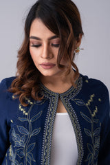 Embroidered Georgette Bolero Top