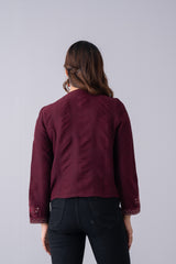 Embroidered Georgette Bolero Top