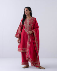Relaxed Fit Embroidered Three-Piece Formal Ethnic Set
