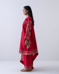 Relaxed Fit Embroidered Three-Piece Formal Ethnic Set