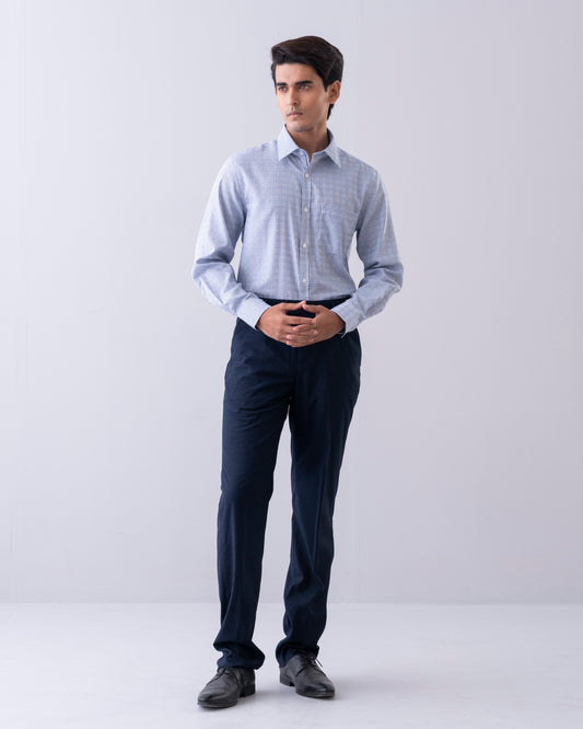 Regular Fit Micro Dobby Check Templeton Formal Shirt