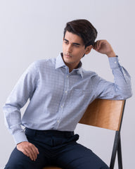 Regular Fit Micro Dobby Check Templeton Formal Shirt