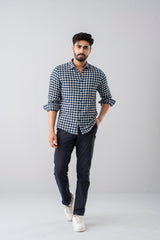 Slim Fit Checkered Casual Shirt