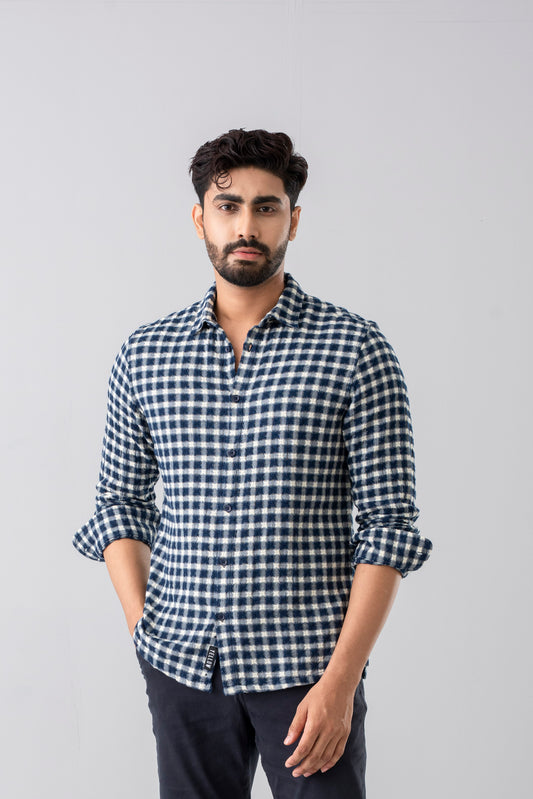 Slim Fit Checkered Casual Shirt