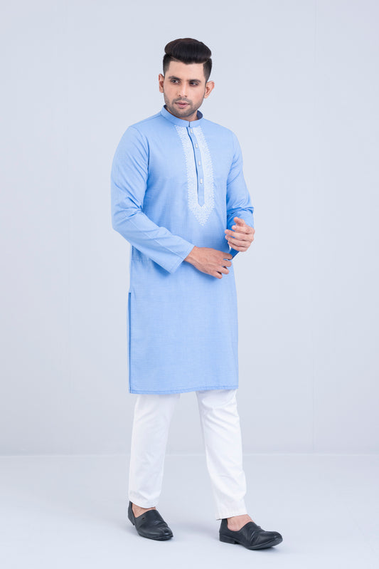 Regular Fit Semi-Formal Dobby Panjabi