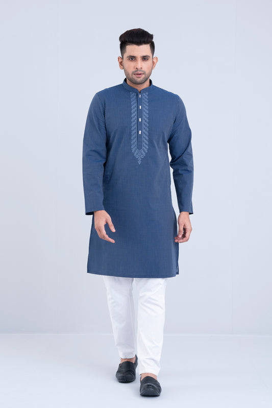 Regular Fit Semi-Formal Dobby Panjabi