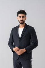 Dobby-Textured Knit Blazer
