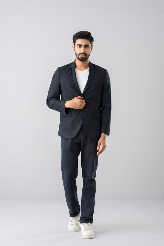 Dobby-Textured Knit Blazer