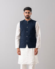 Regular Fit Blended Fabric Formal Waistcoat
