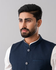Regular Fit Blended Fabric Formal Waistcoat