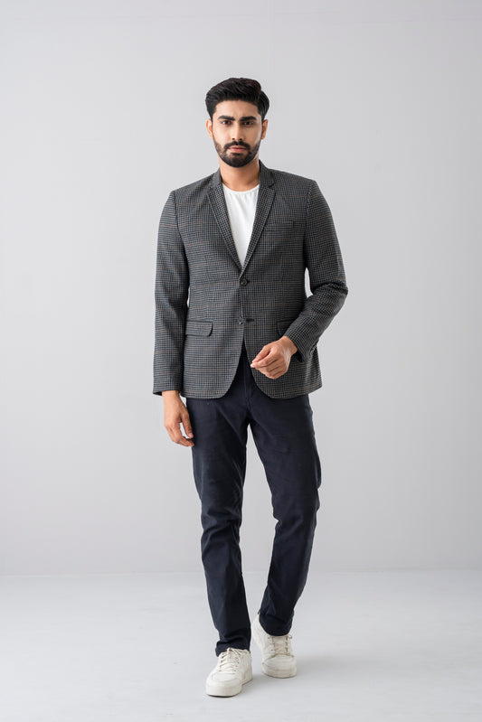 Micro-Checkered Blazer