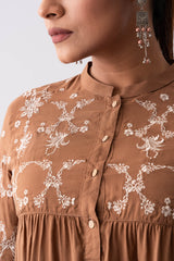 Moroccan Embroidered Viscose Fashion Top - Mystika