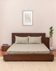 Queen-Size Bed Sheet - Light Grey