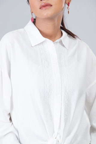 Embroidered Oversized Women's Shirt
