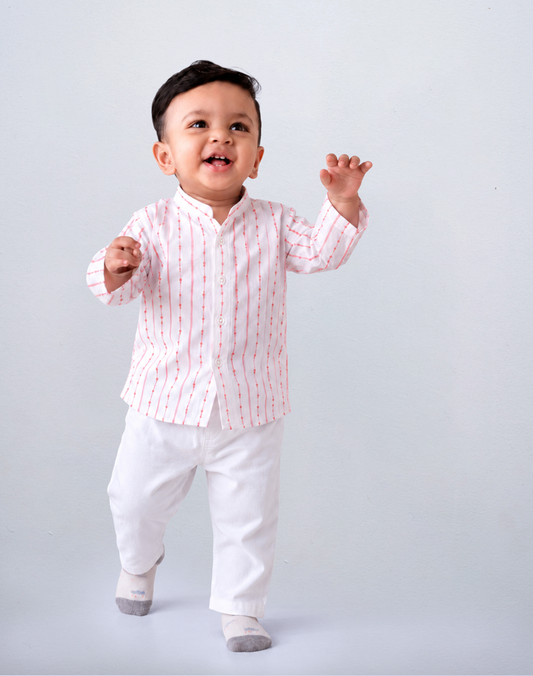 Newborn Boys' Printed Panjabi Set (0-6 Months)