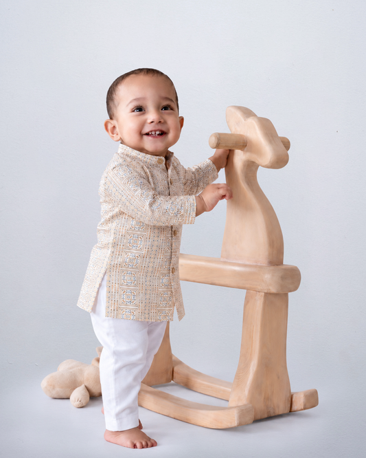 Newborn Boys' Panjabi Set (0-6 Months)