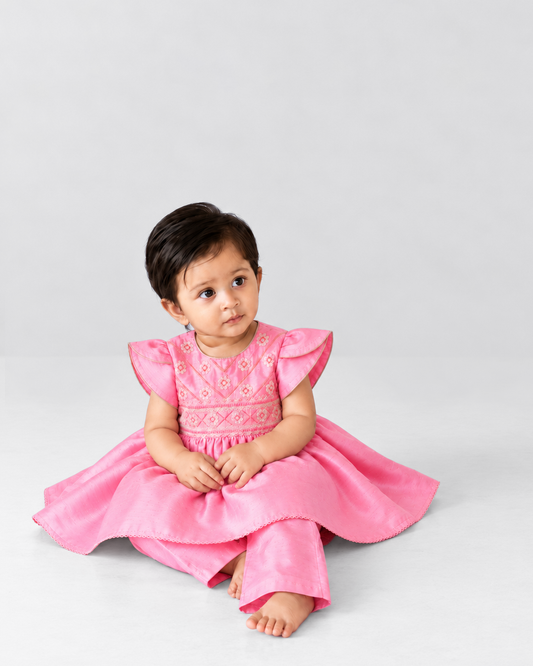 Newborn Girls' Ethnic Partywear Set (6-18 Months)
