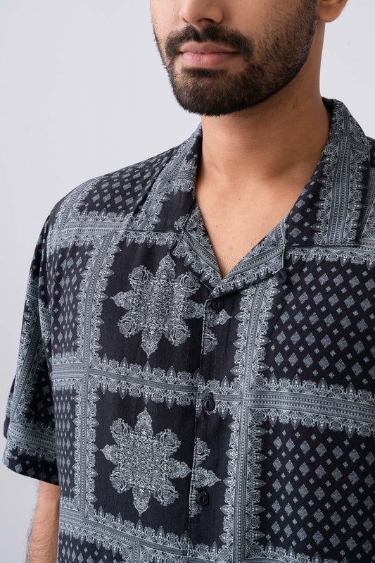 Boxy Fit Printed Casual Shirt