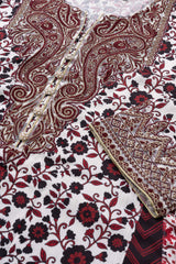 Smart Fit Embellished Three-Piece Formal Set with Organza Dupatta