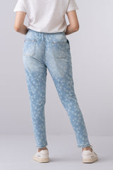Regular Fit Flower-Printed Jeans