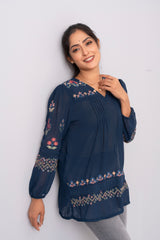 Floral Embroidered Fashion Top