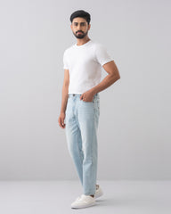 Straight Fit Sky Blue Jeans