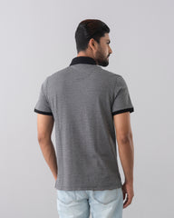 Regular Fit Yarn-Dyed Jacquard Mercerised Polo Shirt